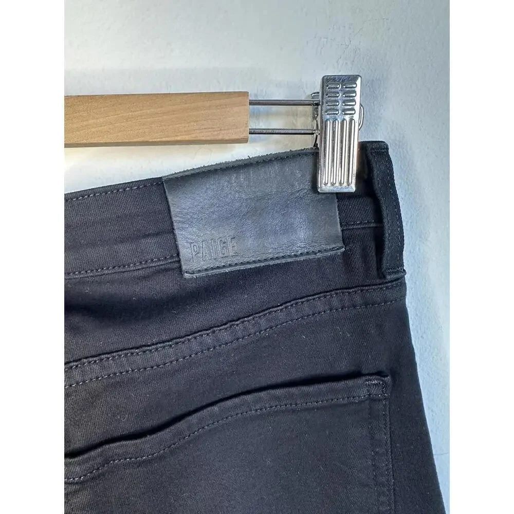 Paige Jeans Mens 34x32 Black Slim Distressed Stretch
